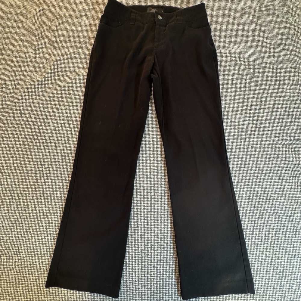 Tribal Extensible-Stretch Black Straight Leg Trousers Pants Womens 4P Petite